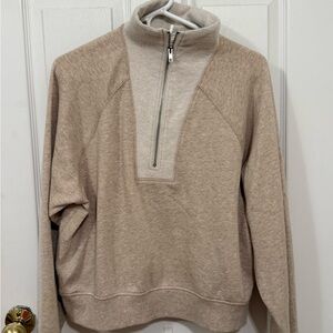 Z Supply Women's Beige Half-Zip Sweatshirt